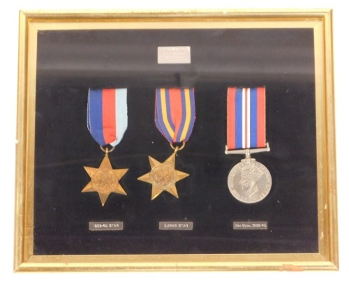 Appraisal: A Framed WWII - Star Burma Star War Medal -