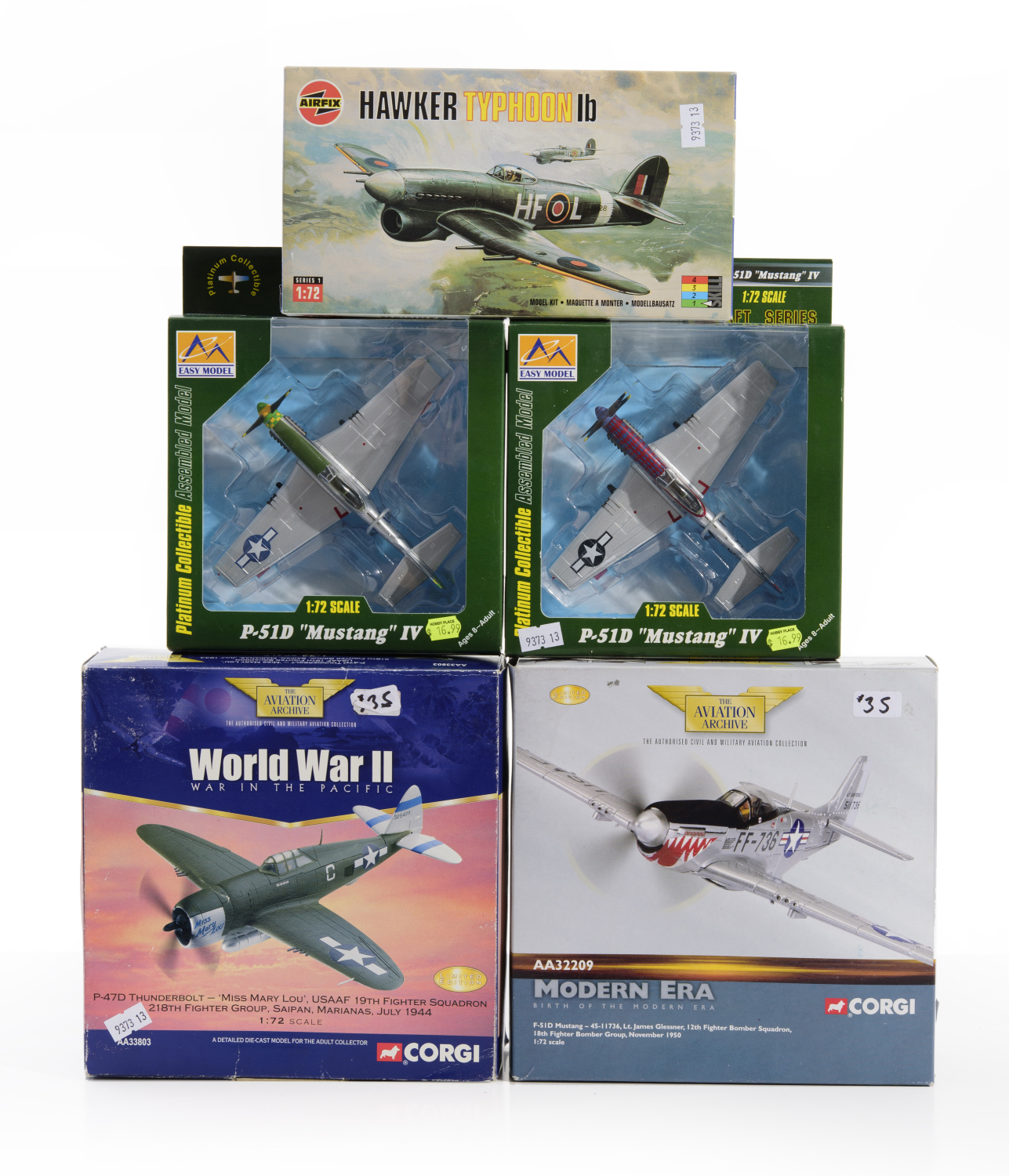 Appraisal: COLLECTION OF MODEL WORLD WAR TWO AEROPLANES INCLUDING CORGI AIRFIX