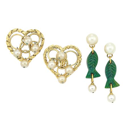 Appraisal: Two Pairs of Yves Saint Laurent Earrings Estimate -