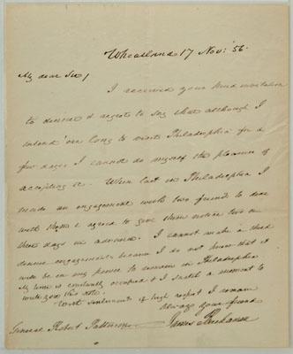 Appraisal: James Buchanan autograph letter ALS to General Robert Patterson from