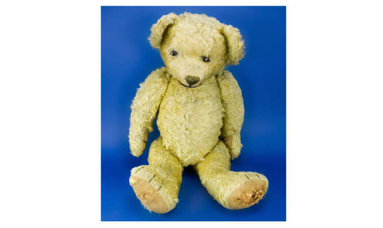 Appraisal: Large Yellow Plush Teddy Bear Jointed Arms Legs and Head