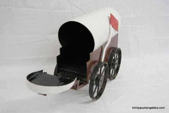 Appraisal: Iron Metal Handmade ''Wagon'' Mail BoxFrom the estate is a