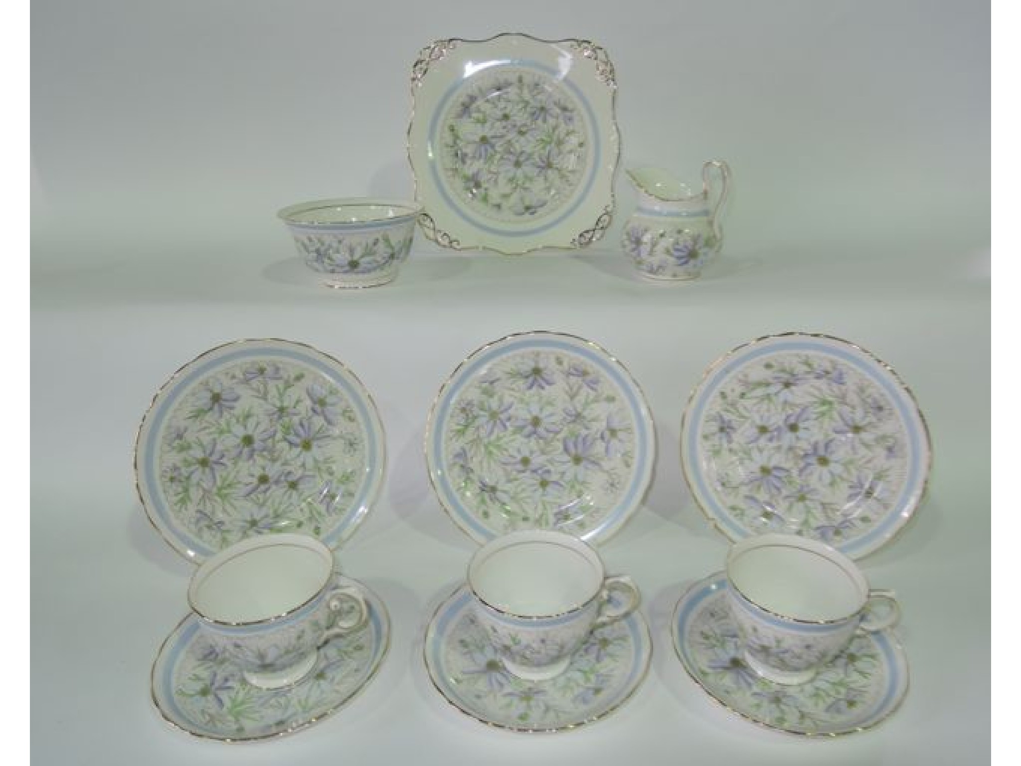 Appraisal: A Tuscan china tea service with Art Deco type decoration