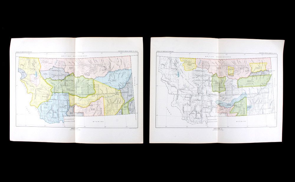 Appraisal: Bureau of American Ethnology Montana Maps For your consideration are