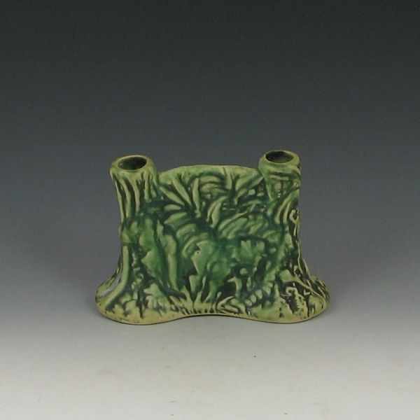 Appraisal: Weller Marvo Double Candle Holder green ''h marked Weller Pottery