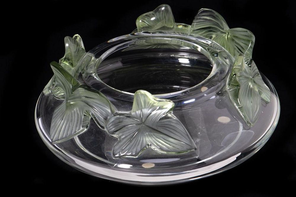 Appraisal: Lalique Glass Bowl Ivy leaf pattern in H in D