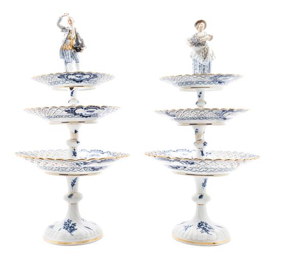 Appraisal: Sale Lot A Pair of Meissen Blue Onion Porcelain Pastry