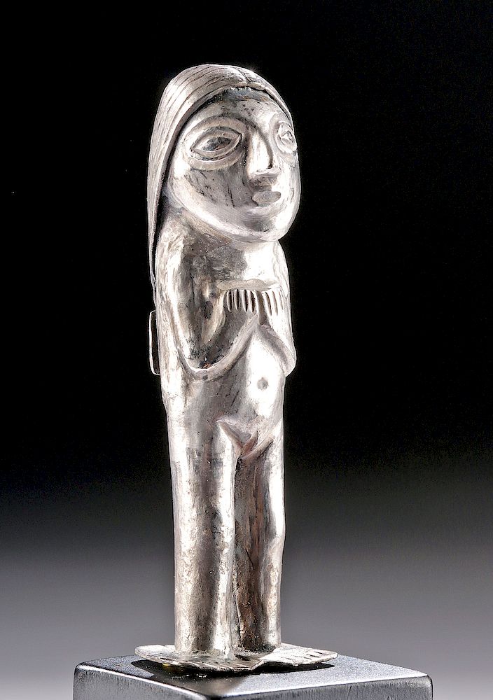 Appraisal: Miniature Inca Silver Female Figure Capacocha Pre-Columbian Peru Inca ca