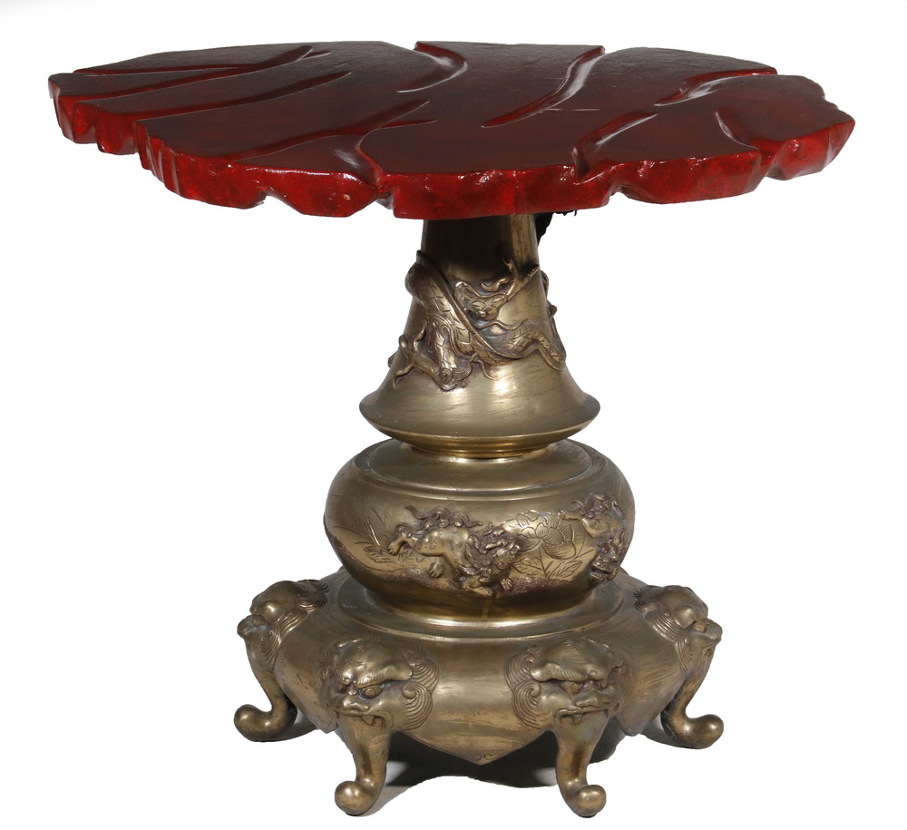 Appraisal: TH C JAPANESE BRONZE TABLE BASE Meiji Bronze Pedestal Table