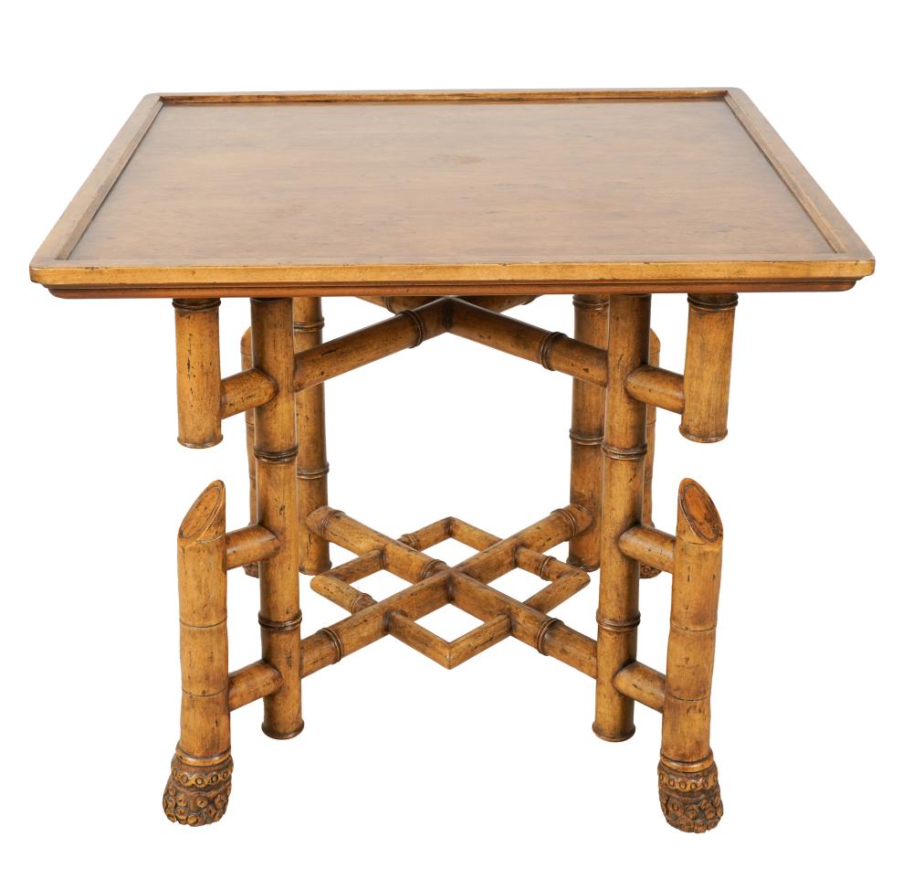 Appraisal: MINTON-SPIDELL FRUITWOOD OCCASIONAL TABLEwith the label the rectangular top on