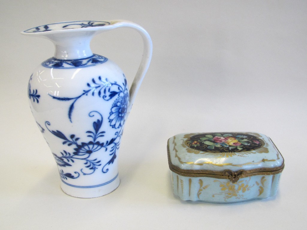 Appraisal: Meissen blue and white jug stopper def and a Sevres