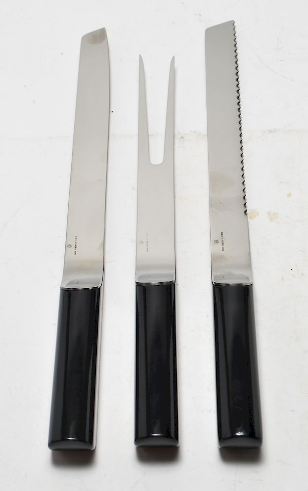 Appraisal: Rede Guzzini Italian Carving Set Bread Knife Group of three