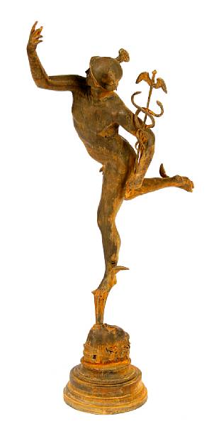 Appraisal: A bronze figure of Mercury cast after a model by