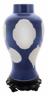 Appraisal: Baluster Porcelain Vase Chinese powder blue ground with white cut-out