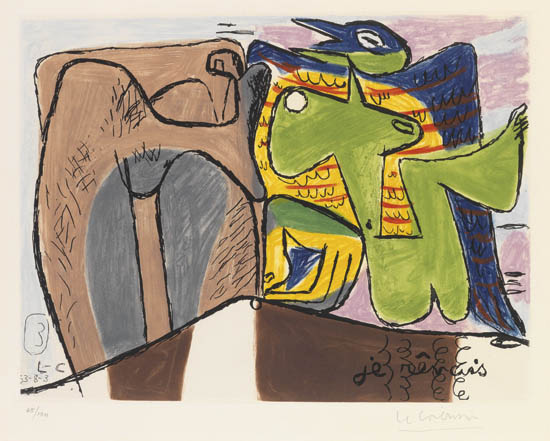 Appraisal: LE CORBUSIER Je r vais Color aquatint and etching x