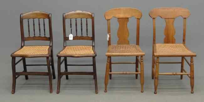 Appraisal: Lot two pairs th c chairs