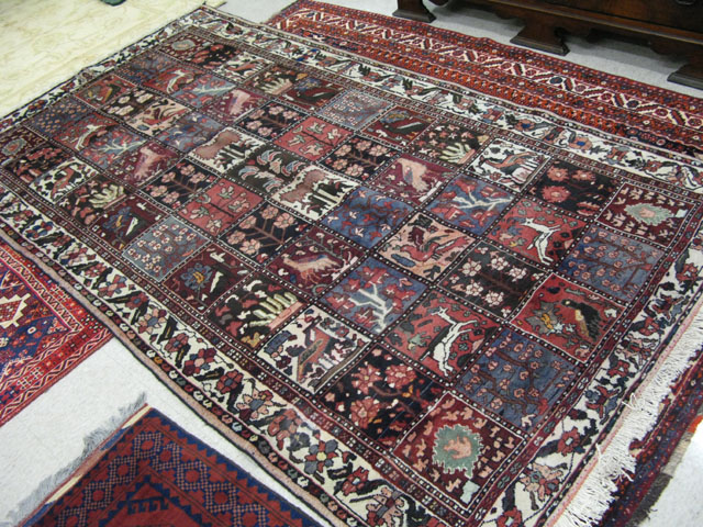 Appraisal: PERSIAN BAKHTIARI TRIBAL PANEL CARPET southwestern Iran hand knotted '