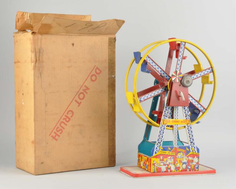 Appraisal: Tin Litho Mechanical Wind - Up Ferris Wheel No Includes