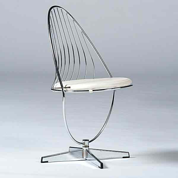 Appraisal: Dahlens Dalum Chrome Wire Chair Swedish ca s Chrome wire