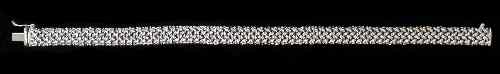 Appraisal: A modern ct white gold flat basket weave link bracelet