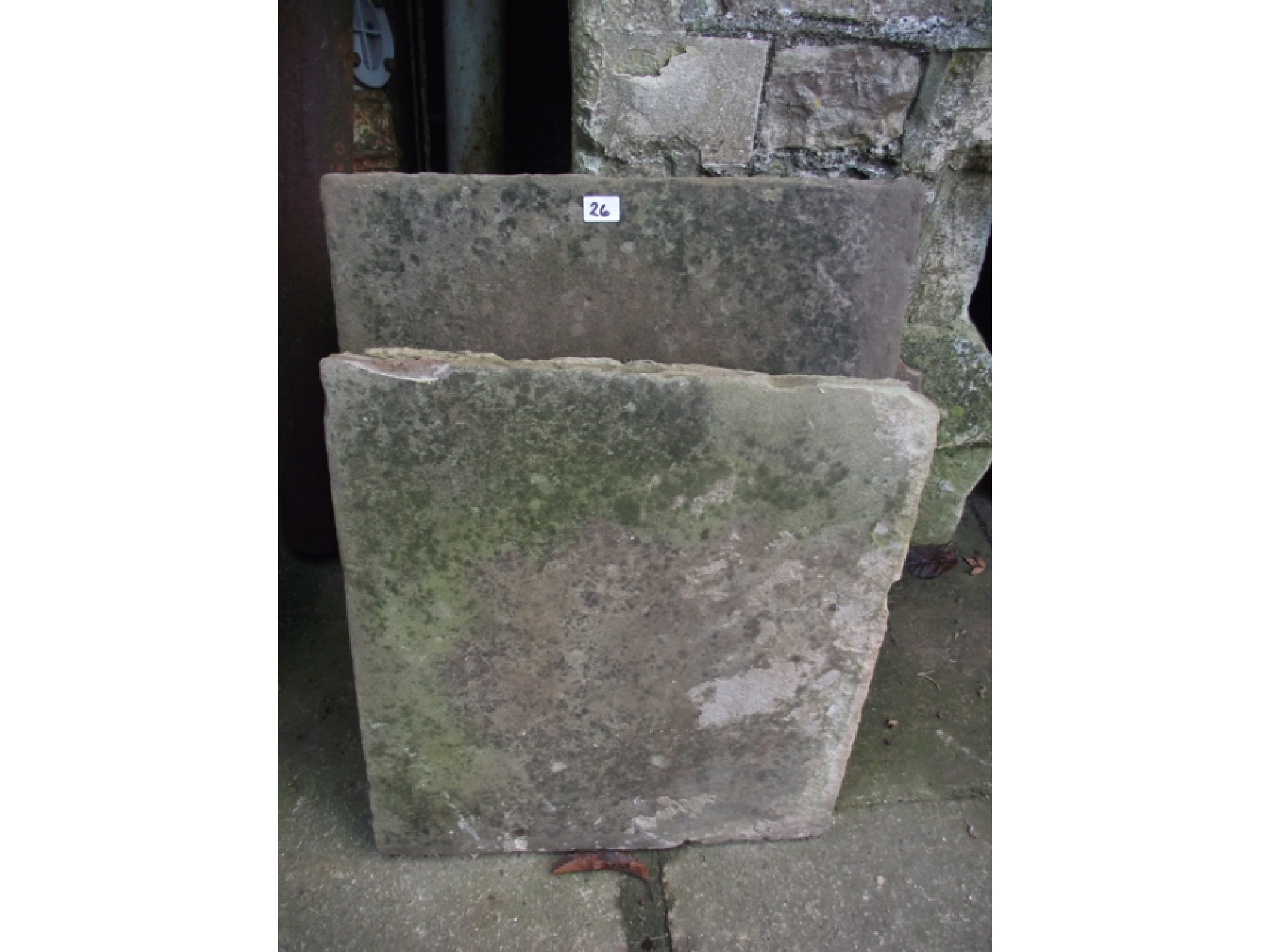 Appraisal: Eight weathered reclaimed flagstones