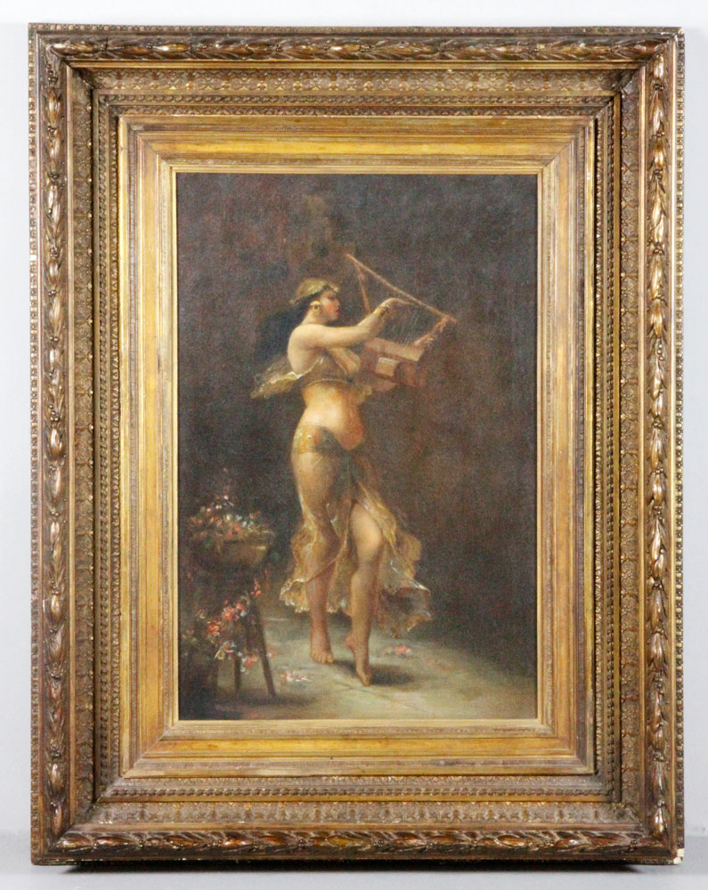 Appraisal: - French Dancer with a Lyre O C French painting