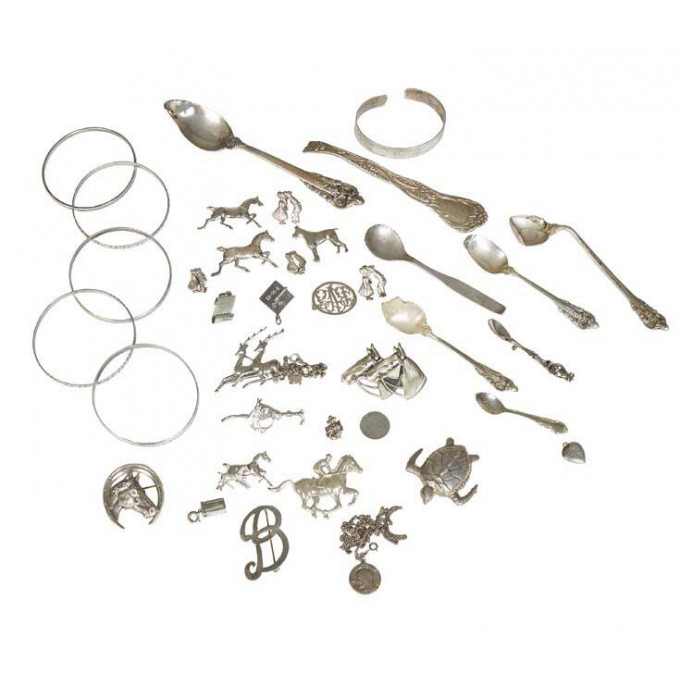 Appraisal: Group of Thirty-Eight Sterling Pieces th c consisting of six