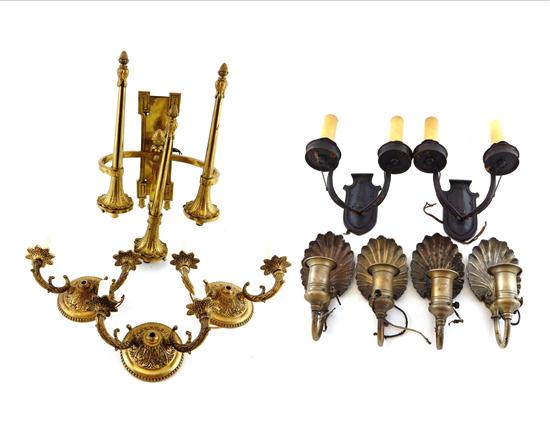 Appraisal: th C wall sconces ten pieces including pieces by Bradley