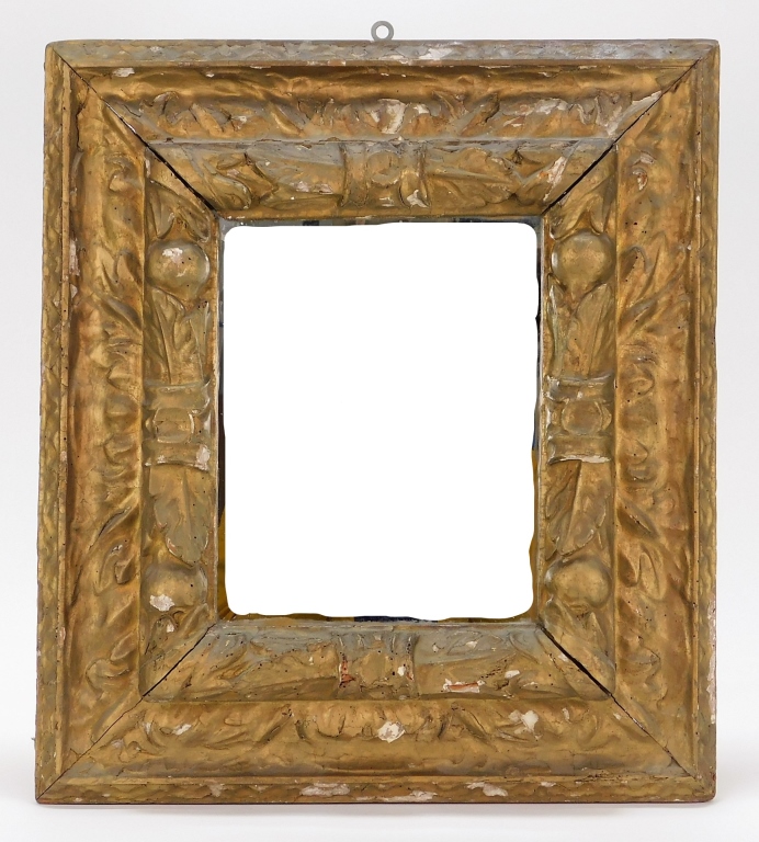 Appraisal: C ITALIAN GILT GESSO WOOD ACANTHUS LEAF MIRROR Italy Late