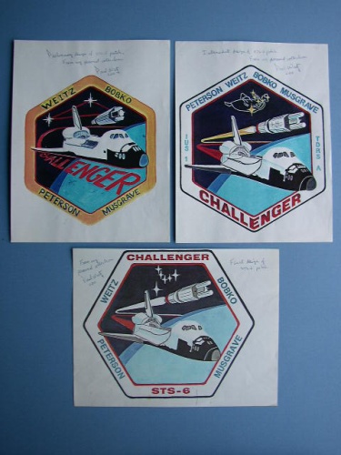 Appraisal: Mission Emblem Designs Three color designs of the STS crew