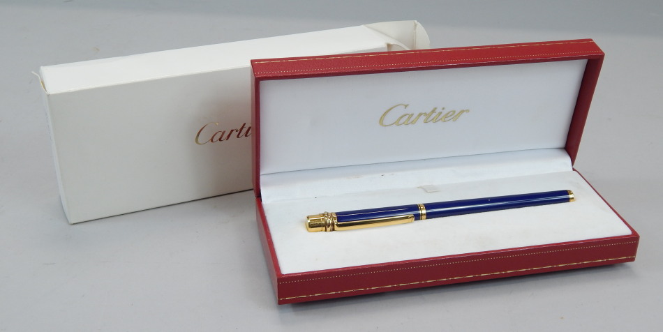 Appraisal: A Must De Cartier Stylo ballpoint pen in blue with