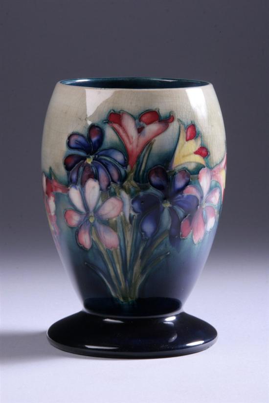 Appraisal: MOORCROFT SPRING FLOWERS VASE Circa facsimile signature Royal Warrant Ovoid