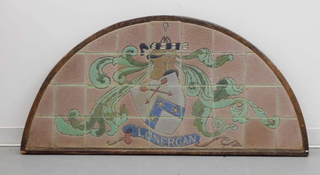 Appraisal: ATTRIB GRUEBY FAIENCE TILE COAT OF ARMS FRIEZE Massachusetts Late