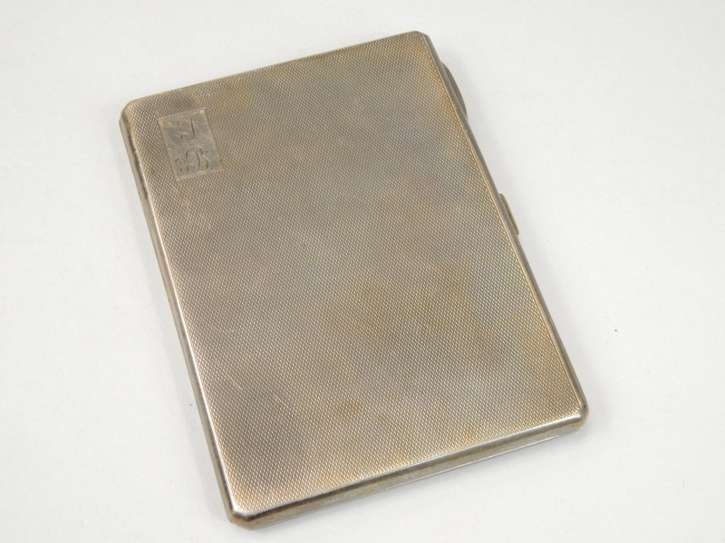 Appraisal: An Edward VII engine turned silver cigarette case engraved to