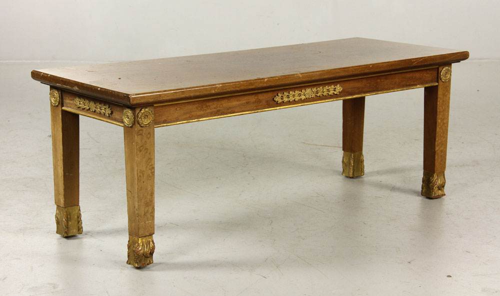 Appraisal: - Low Table Walnut low table the rectangular top supported