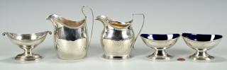 Appraisal: Grouping of Georgian Silver Georgian sterling cream pitcher with bead