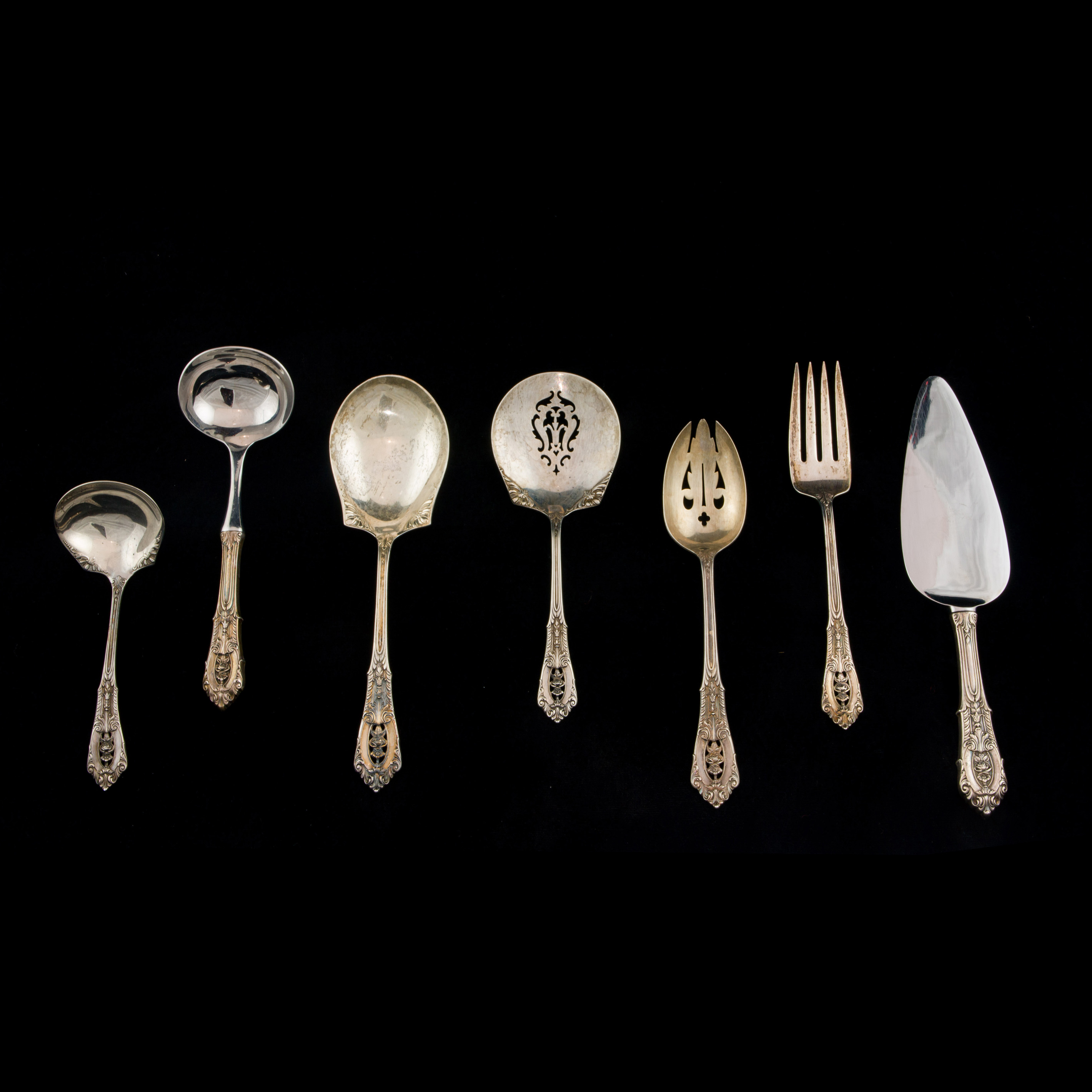 Appraisal: WALLACE ROSEPOINT STERLING FLATWARE SERVICE pc Wallace Rosepoint sterling flatware