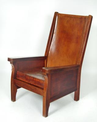 Appraisal: AN OAK SMOKING CHAIR by Robert Mouseman Thompson with square