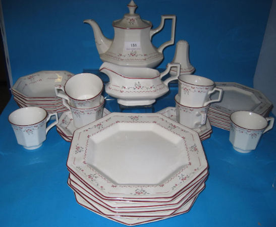 Appraisal: Johnson Bros Dinner Service Comprising Grasvy Boat Dinner Plate Cups