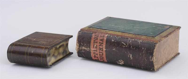 Appraisal: TWO AMERICAN PAINTED AND DECORATED BOOK BOXES TH C Each