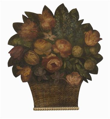 Appraisal: A dummy board painted a basket of flowers early th