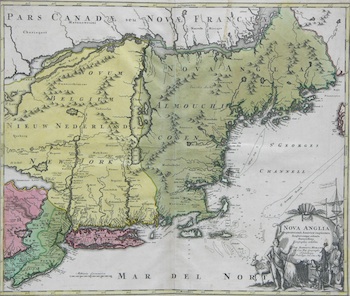 Appraisal: An Antique Map Of Nova Anglia By Johann Baptista Homann