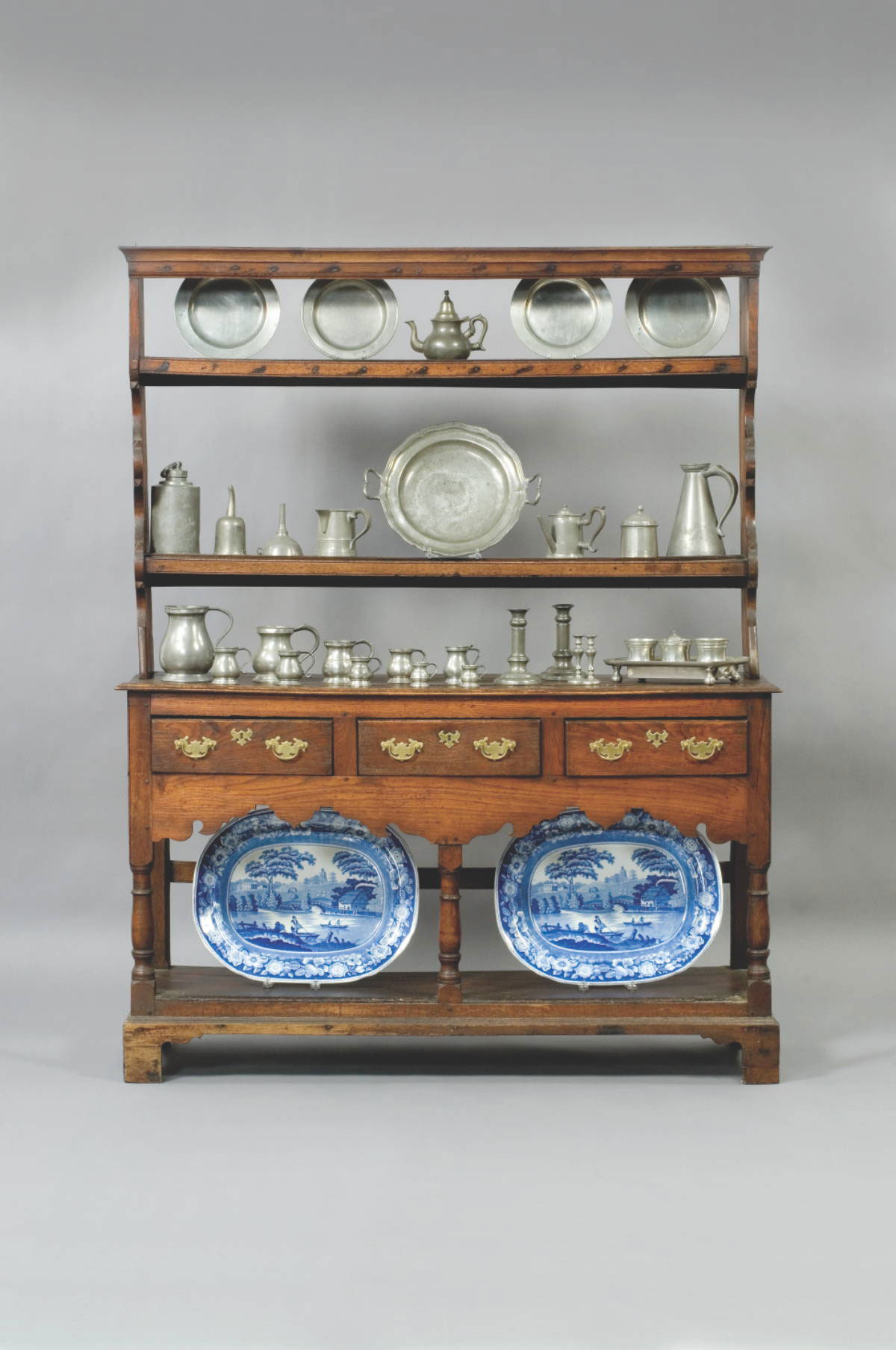 Appraisal: OAK WELSH DRESSER In two parts the upper with molded