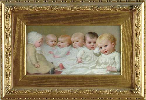 Appraisal: IDA WAUGH American - PRIZE BABIES Outstanding unsigned oil on