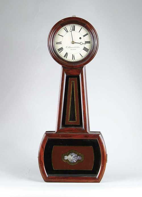 Appraisal: ROSEWOOD BANJO CLOCK BY E HOWARD CO BOSTON Reverse painted