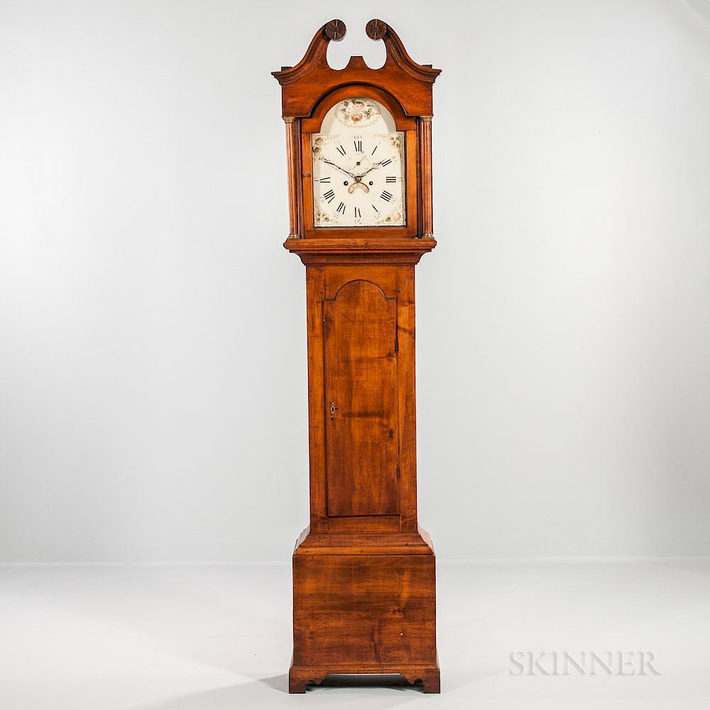 Appraisal: New Hampshire Stained Maple Tall Clock New Hampshire Stained Maple