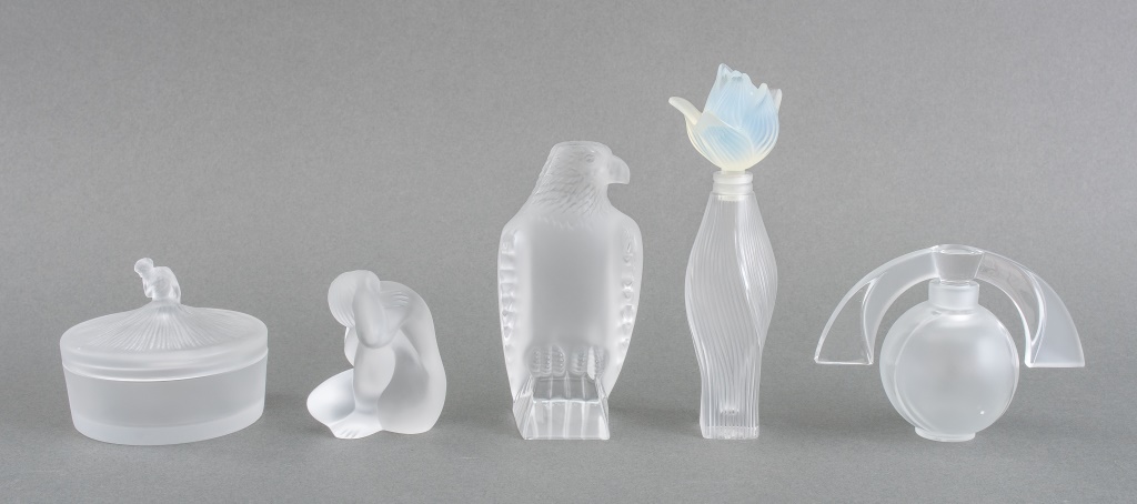 Appraisal: LALIQUE COLLECTIBLE FROSTED GLASS SCULPTURE Group of six different Lalique