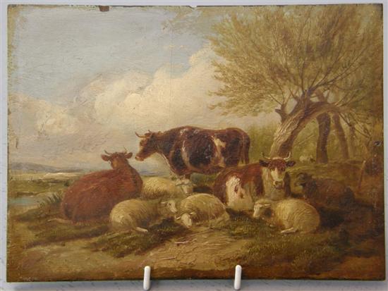 Appraisal: In the manner of Thomas Sidney Cooper cows and sheep