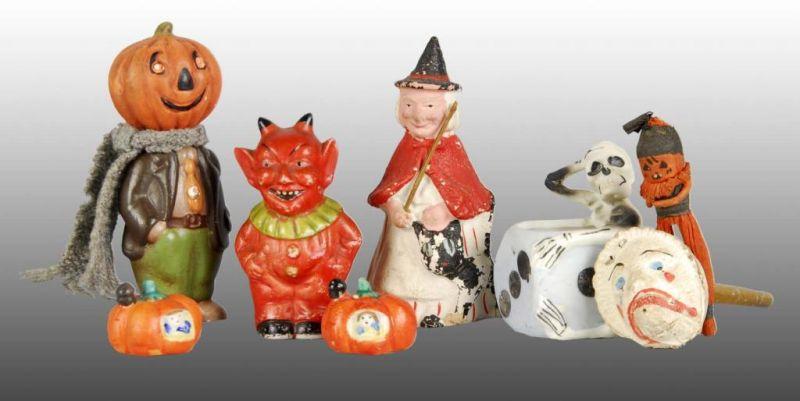 Appraisal: Lot of Halloween Pieces Description Includes devils witches pumpkins bisque