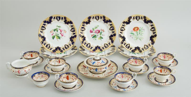 Appraisal: ENGLISH PORCELAIN EIGHTEEN-PIECE PART TEA SERVICE AND SET OF SIX